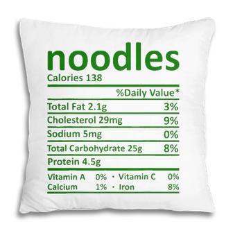 Noodles Nutrition Thanksgiving Costume Food Facts Christmas Pillow - Seseable