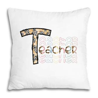 Official Teacher Leopard Colorful Style For Teacher Pillow - Seseable