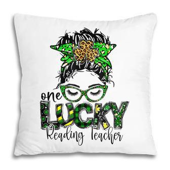 One Lucky Reading Teacher St Patrick Day Teacher Love Kids Pillow - Seseable