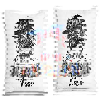 Patriotic Nana 4Th Of July Messy Bun Independence Day Pillow - Seseable