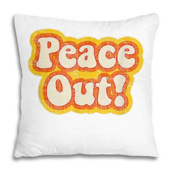 Peace Out Vintage 1970S Men Women Kids Pillow - Seseable