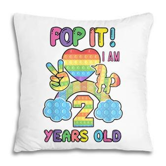 Pop It 2Nd Year Old Birthday Girl For Pop Party Theme Pillow - Seseable