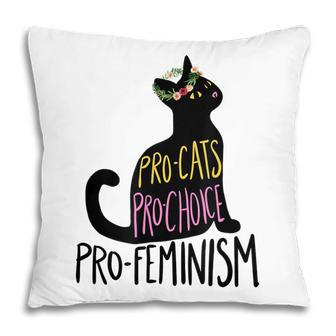 Pro Cats Pro Choice Pro Feminism Black Cat Lover Feminist Pillow - Seseable