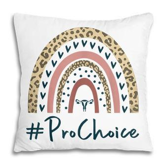 Pro Choice Leopard Rainbow Feminist Womens Rights My Choice Pillow - Seseable