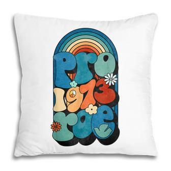 Pro Roe 1973 Pro Choice Womens Rights Retro Vintage Groovy Pillow - Seseable