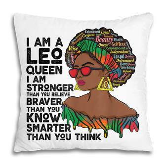 Proud Afro Leo Queen July August Birthday Leo Zodiac Sign Pillow - Seseable