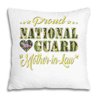 Proud National Guard Mother-In-Law Dog Tags Heart Army Mom Pillow - Seseable