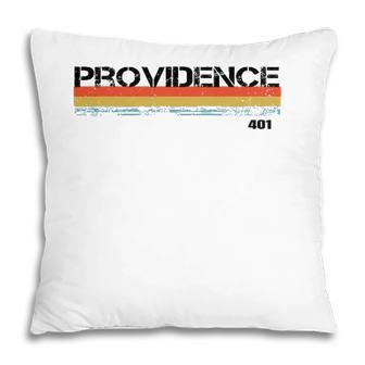 Providence Area Code Retro Vintage Stripes Pillow - Seseable