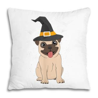 Pug Witch Halloween Dog Puppy Outfit Costume Trick Or Treat Pillow - Seseable