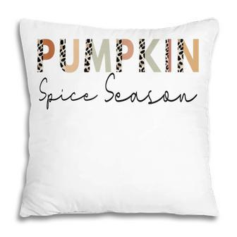 Pumpkin Spice Season Leopard Fall Autumn Women Halloween Pillow - Seseable