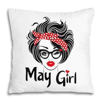 Queens Are Born In May Girl Cute May Birthday Women Pillow - Seseable