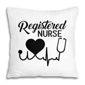 Registered Nursing Practice Rn Nurse Black Heartbeat Pillow - Seseable