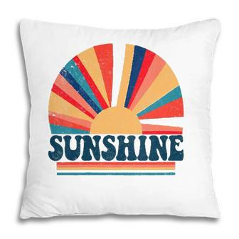 Retro 70S Style Hippie Sunshine Vintage Peace & Love Pillow - Seseable