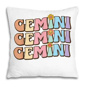 Retro Astrology May Or June Birthday Zodiac Sign Gemini Pillow - Seseable