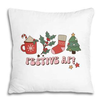Retro Christmas Christmas Coffee Festive Af Pillow - Seseable
