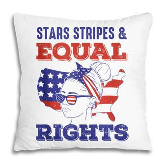 Retro Pro Choice Feminist Stars Stripes Equal Rights Pillow - Seseable