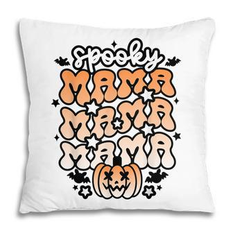 Retro Spooky Mama Floral Boho Ghost Mama Halloween Costume Pillow - Seseable