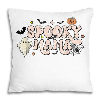 Retro Vintage Spooky Mama One Thankful Mama Funny Halloween Pillow - Seseable