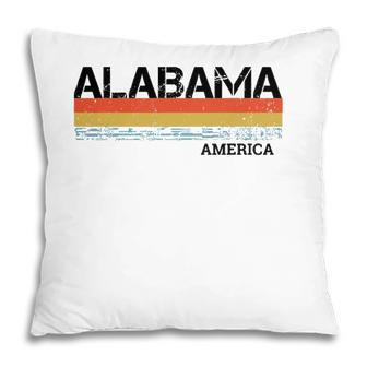 Retro Vintage Stripes Alabama Gift & Souvenir Pillow - Seseable