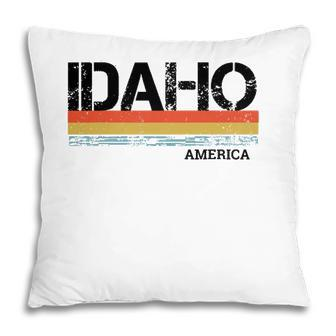 Retro Vintage Stripes Idaho Gift & Souvenir Pillow - Seseable