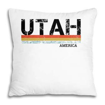 Retro Vintage Stripes Utah Gift & Souvenir Pillow - Seseable