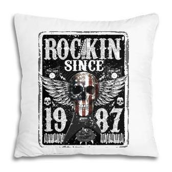 Rockin Since 1987 35 Years Old 35Th Birthday Classic Pillow - Seseable