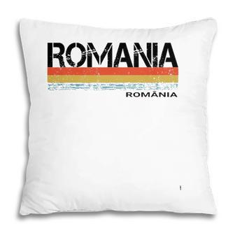 Romania Vintage Retro Stripes Pillow - Seseable