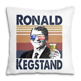 Ronald Kegstand 4Th Of July Independence Day Us Flag Retro Pillow - Seseable
