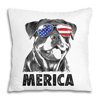 Rottweiler 4Th Of July Merica Men American Flag Sunglasses Pillow - Seseable