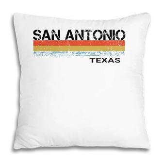 San Antonio Vintage Retro Stripes Pillow - Seseable