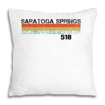 Saratoga Springs Vintage Retro Stripes Pillow - Seseable