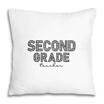 Second Grade Teacher Back To School Black Graphic Pillow - Seseable