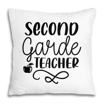 Second Grade Teacher Back To School Black Great Pillow - Seseable