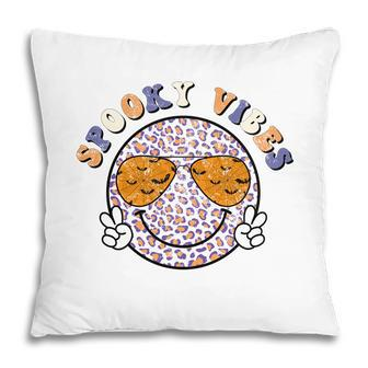 Smiley Face Thick Thights And Spooky Vibes Halloween Pillow - Seseable