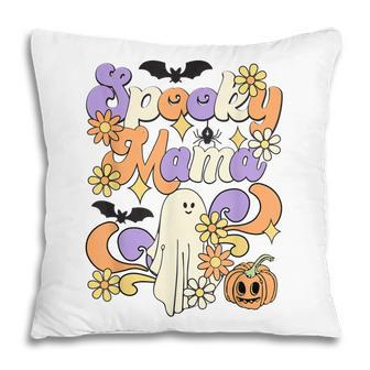 Spooky Mama Floral Ghost Boo Mom And Babe Matching Halloween Pillow - Seseable