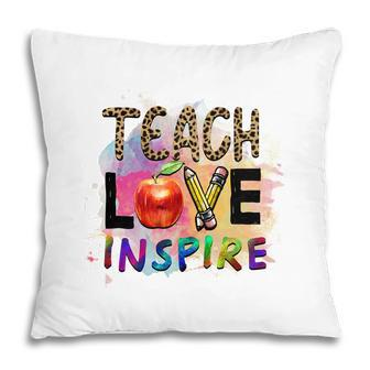 Teacher Leopard Teach Love Apple Great Pillow - Seseable