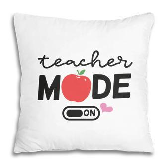 Teacher Mode On Apple Pink Heart Decor Pillow - Seseable