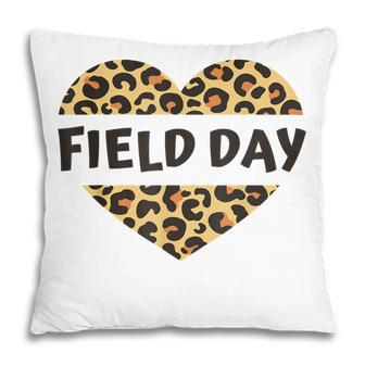 Teachers Field Day Leopard Heart Last Day Of School Kids Men Pillow - Seseable
