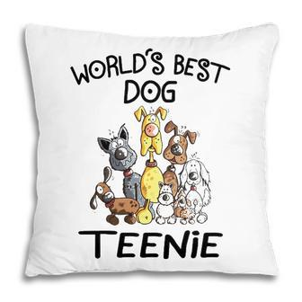 Teenie Grandma Gift Worlds Best Dog Teenie Pillow - Seseable
