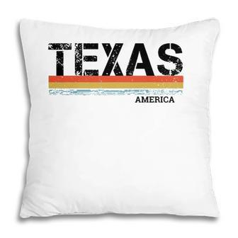 Texas Retro Vintage Stripes Gift & Souvenir For Texas Pillow - Seseable