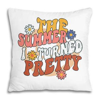 The Summer I Turned Pretty Flowers Daisy Retro Vintage Pillow - Seseable