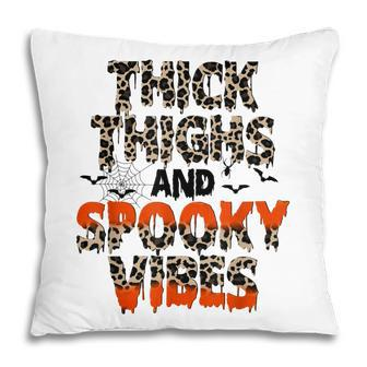 Thick Thighs And Spooky Vibes Leopard Halloween Costume Pillow - Seseable