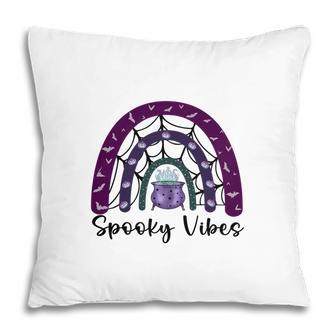 Thick Thights And Spooky Vibes Halloween Rainbow Pillow - Seseable