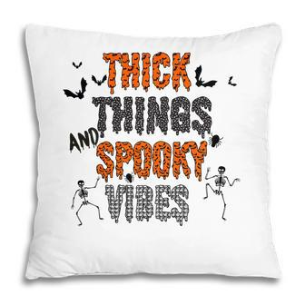 Thick Thights And Spooky Vibes Halloween Skeleton Pillow - Seseable