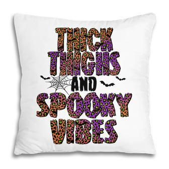Thick Thights And Spooky Vibes Leopard Halloween V2 Pillow - Seseable