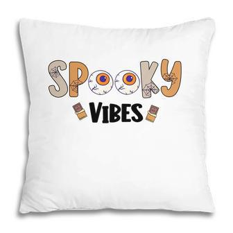Thick Thights And Spooky Vibes Monster Eyes Halloween Pillow - Seseable