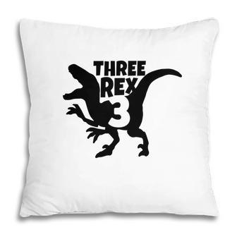 Three Rex 3Rd Birthday Dinosaur Great Black Full Pillow - Seseable