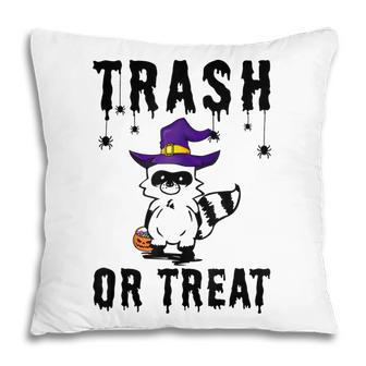 Trash Or Treat Funny Trash Panda Witch Hat Halloween Costume Pillow - Seseable