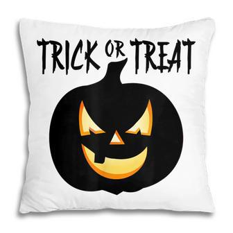 Trick Or Treat Scary Lit Pumpkin Halloween Pillow - Seseable