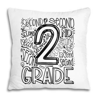 Typography 2Nd Grade Teacher Student Back To School Pillow - Seseable
